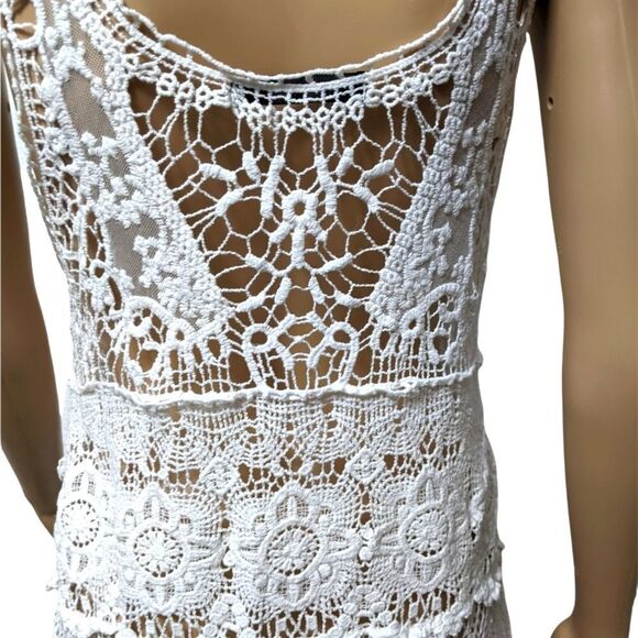 DULCIE White Crochet Lace Doily Dress S - Picture 6 of 8